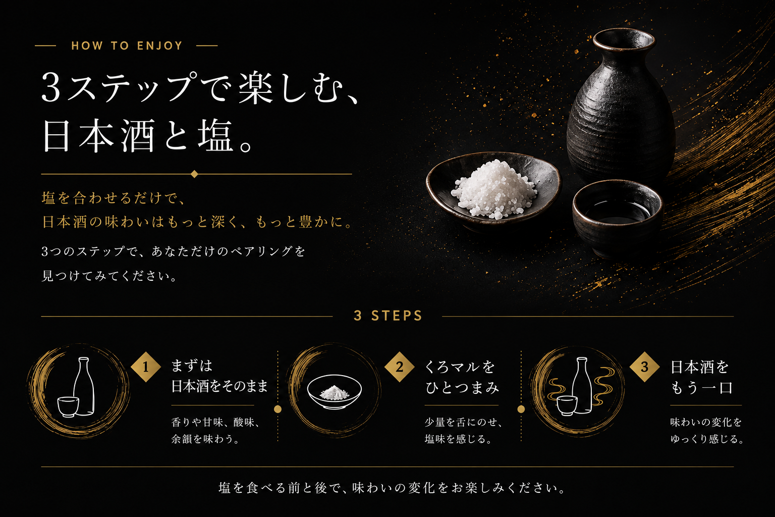 3ステップで楽しむ日本酒と塩